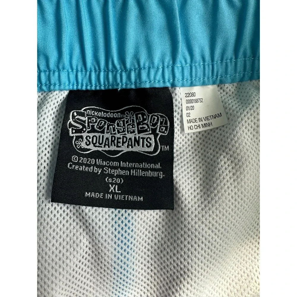 SpongeBob Squarepants Swim Trunks Shorts‎ Size XL Blue Beach Vacation Resort